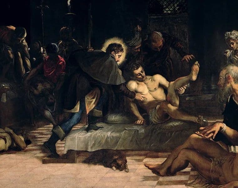 Tintoretto. San Roque cuidando de los apestados