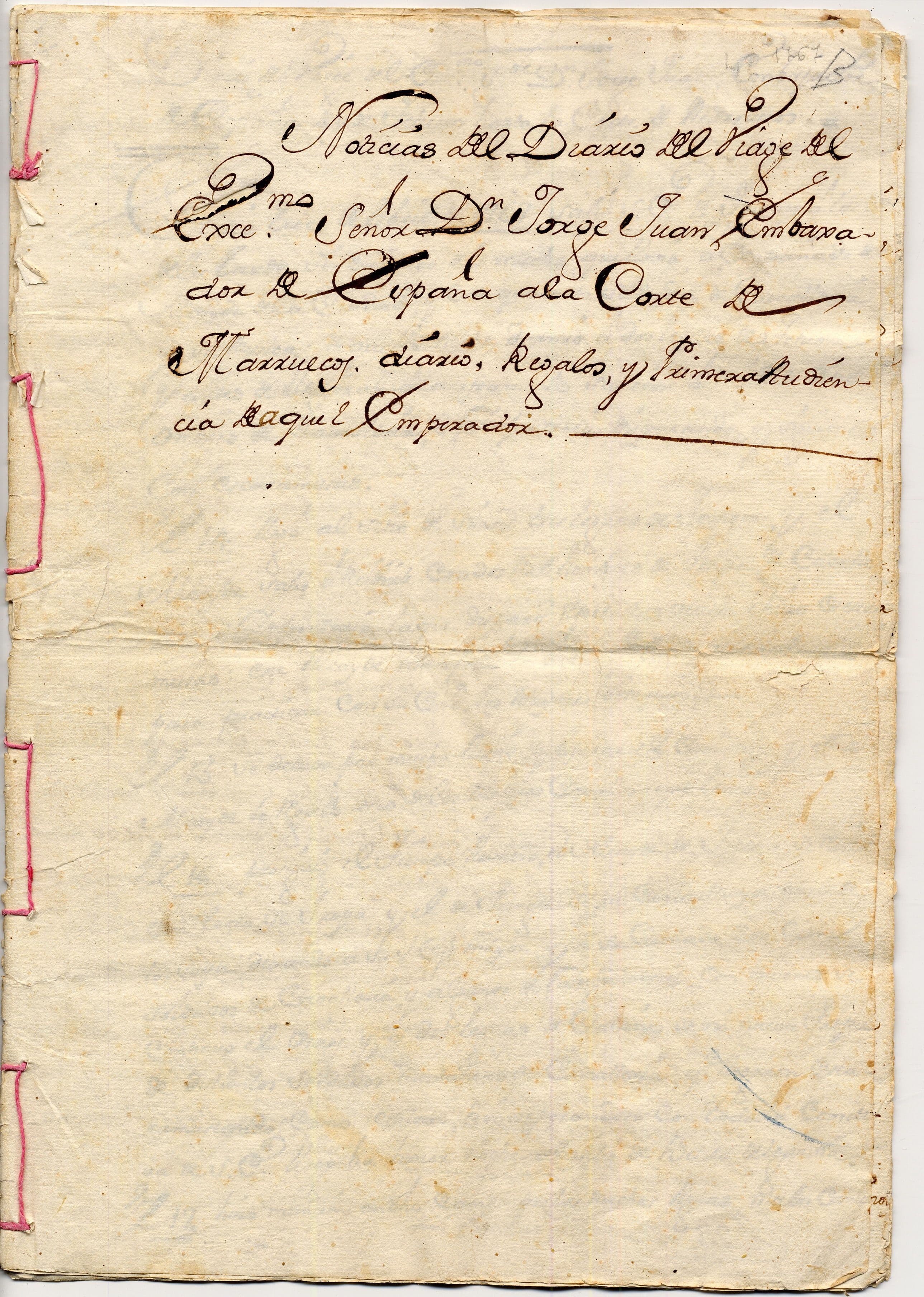 Diario de viaje a la Corte de Marruecos en calidad de Embajador de España