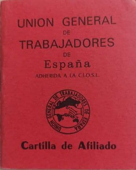 Cartilla de afiliado a la C.I.O.S.L.