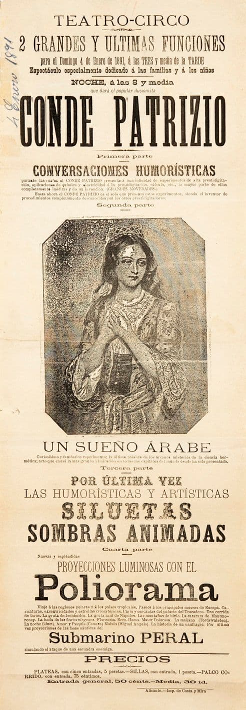 Programa de mano Teatro-Circo, 1891
