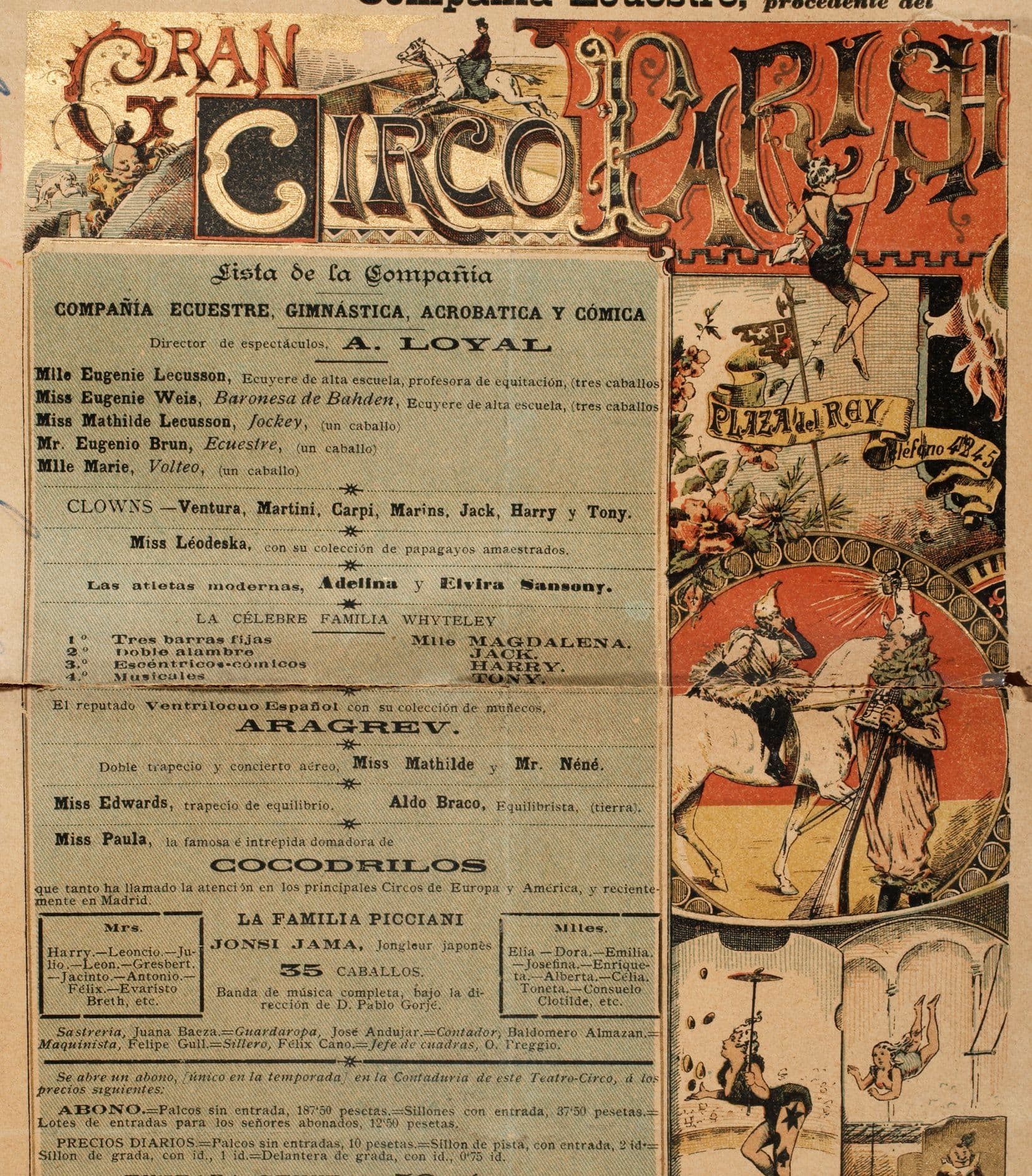 Programa de mano Gran Circo París
